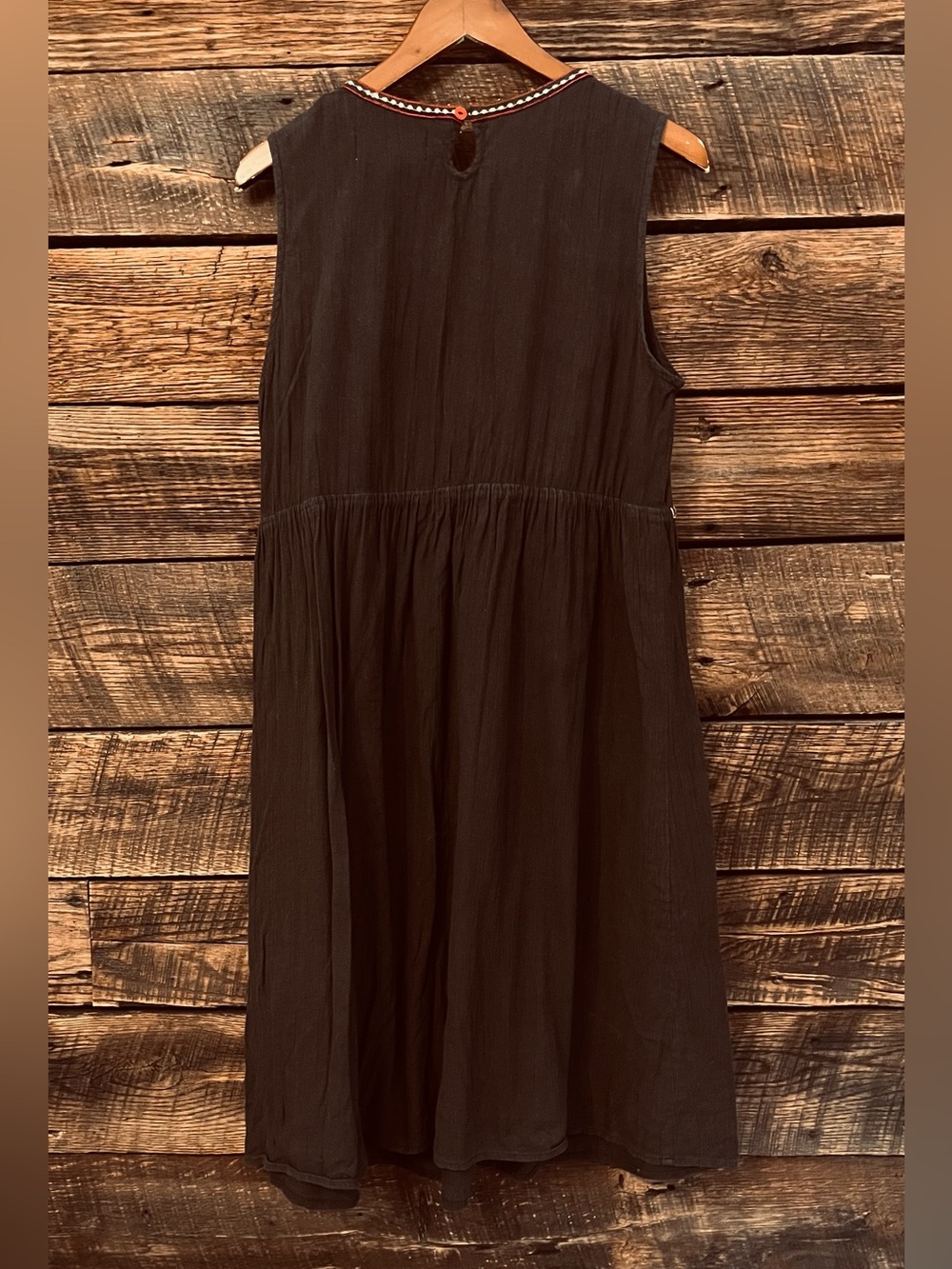 Double D Ranch sleeveless boho floral embroidered scoop neck dress comfy Large - Picture 6 of 6